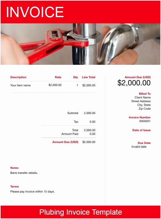 Free Plumbing Invoice Template Elegant Plumbing Invoice Template Free Download