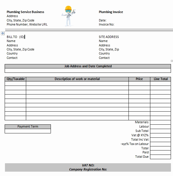 Free Plumbing Invoice Template Inspirational Plumbing Invoice Template Word