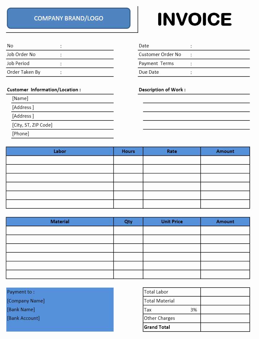 Free Plumbing Invoice Template Lovely Plumbing Invoice Template Excel Templates