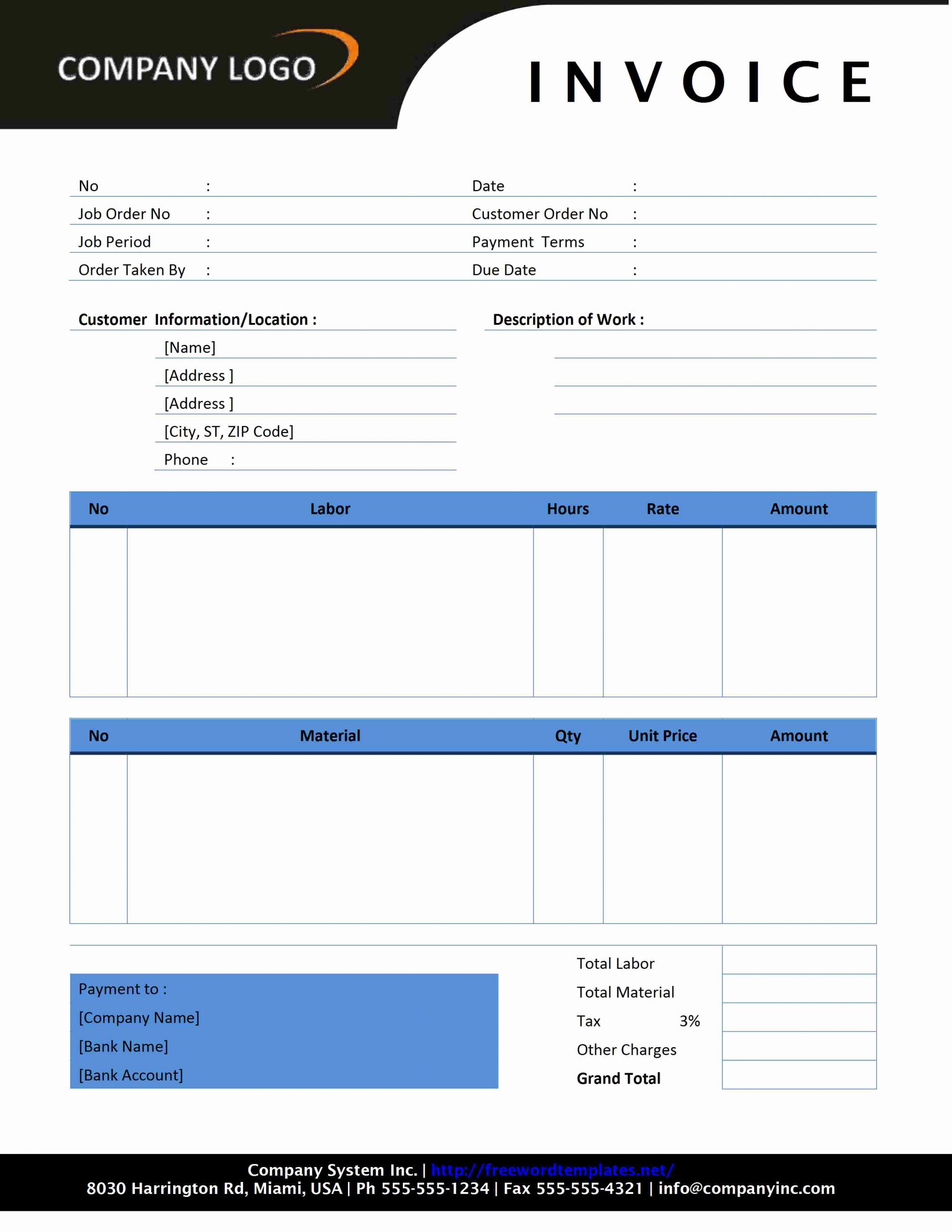 Free Plumbing Invoice Template New Plumbing Invoice