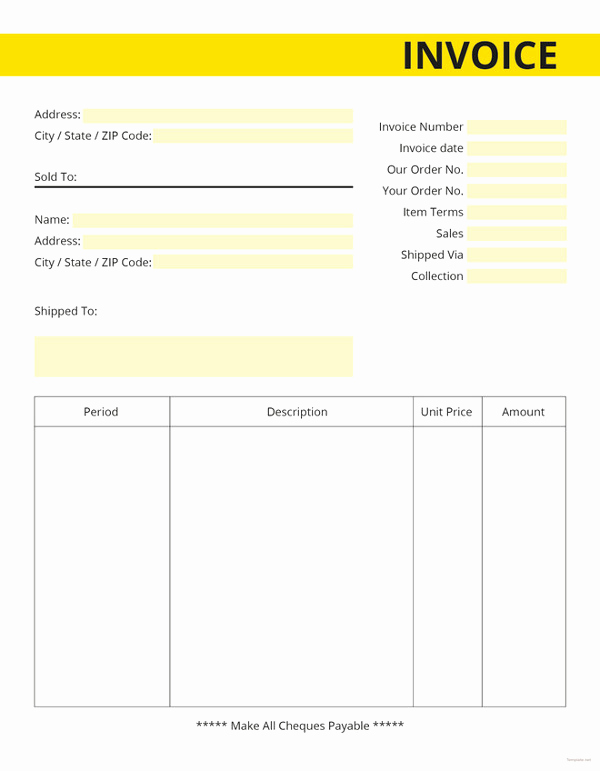 Free Printable Invoice Template Word Fresh 30 Mercial Invoice Templates Word Excel Pdf Ai