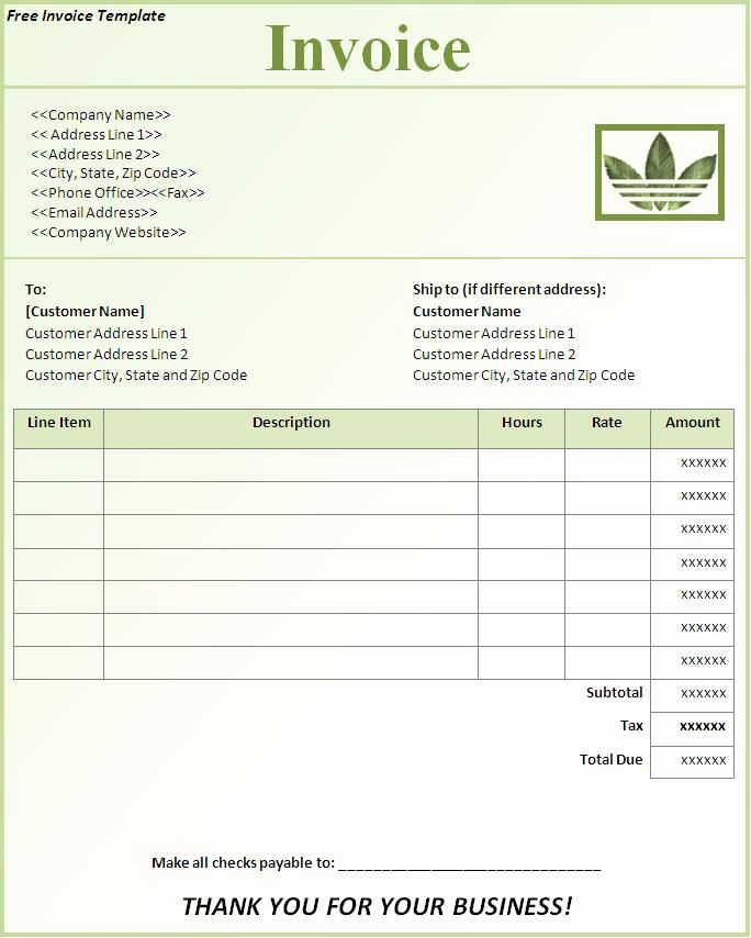 Free Printable Invoice Template Word New Free Invoice Template Downloads