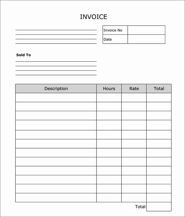 Free Printable Invoice Template Word Unique Labor Invoice Template