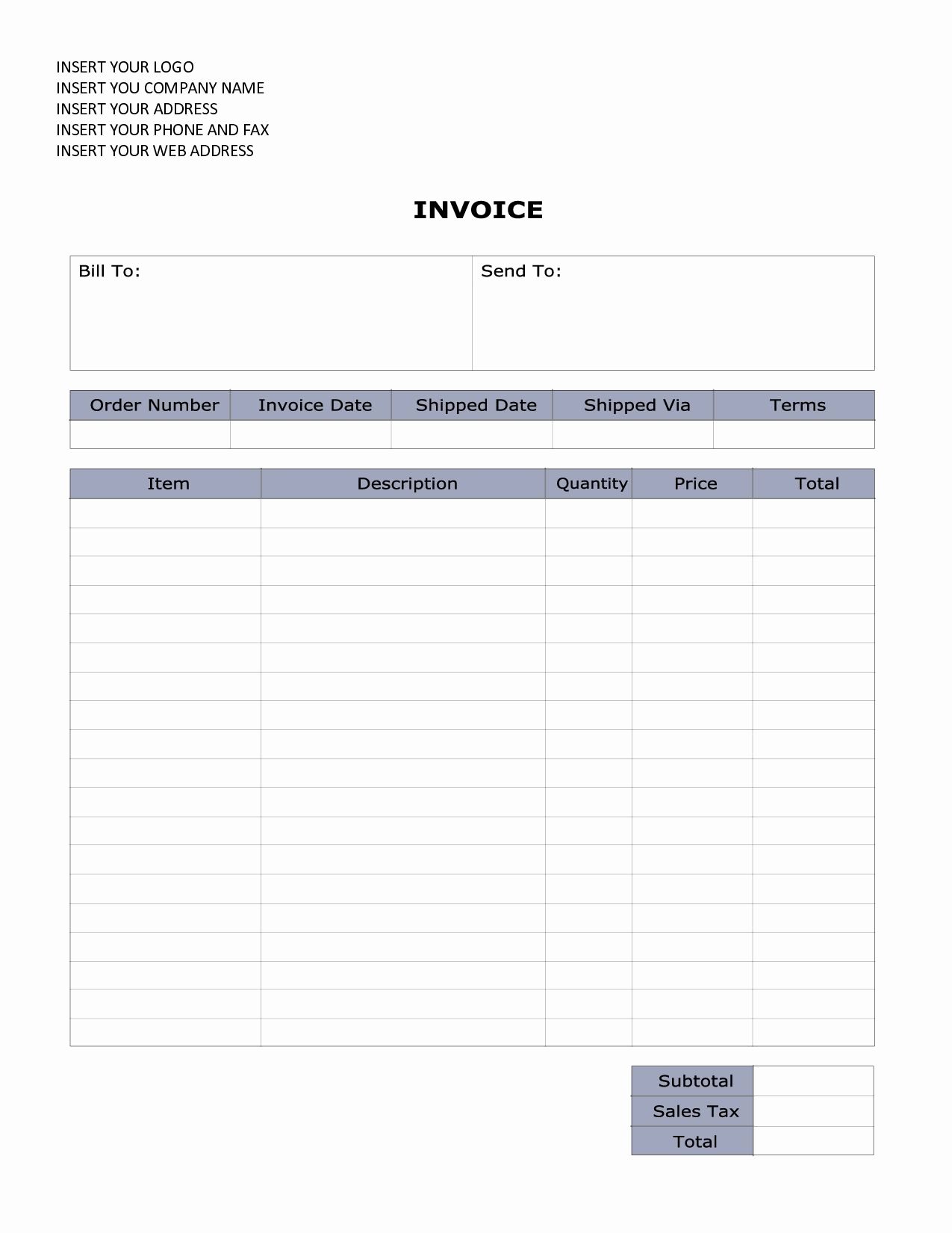 Free Printable Invoice Template Word Unique Word Document Invoice Template Sales Invoice Sample Word