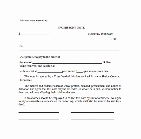 Free Promissory Note Template Pdf Fresh 34 Promissory Note Templates In Google Docs