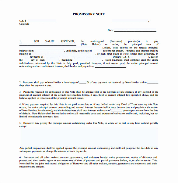 Free Promissory Note Template Pdf Fresh Promissory Note Template