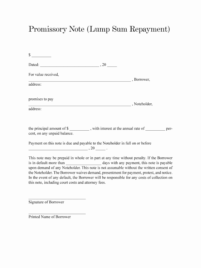 Free Promissory Note Template Pdf Inspirational Printable Promissory Note Pdf Fill Line Printable