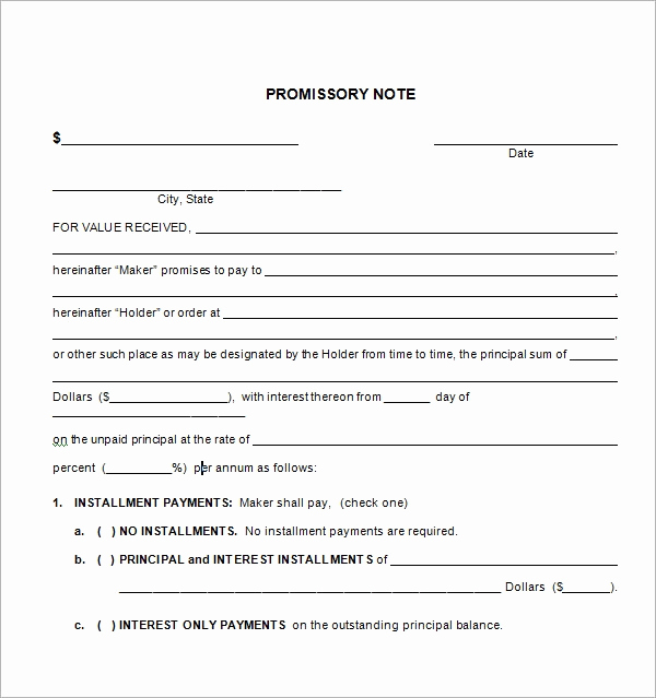 Free Promissory Note Template Pdf New Free Promissory Note Template