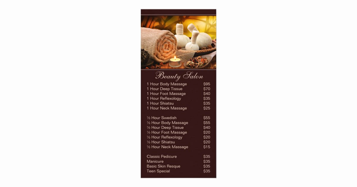 Free Salon Menu Template Unique Salon and Spa Menu Services Template