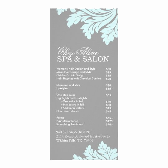 Free Salon Service Menu Template Inspirational Salon and Spa Service Menu