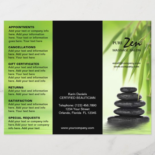 Free Salon Service Menu Template Unique Spa Massage Salon Service Menu Brochure Template