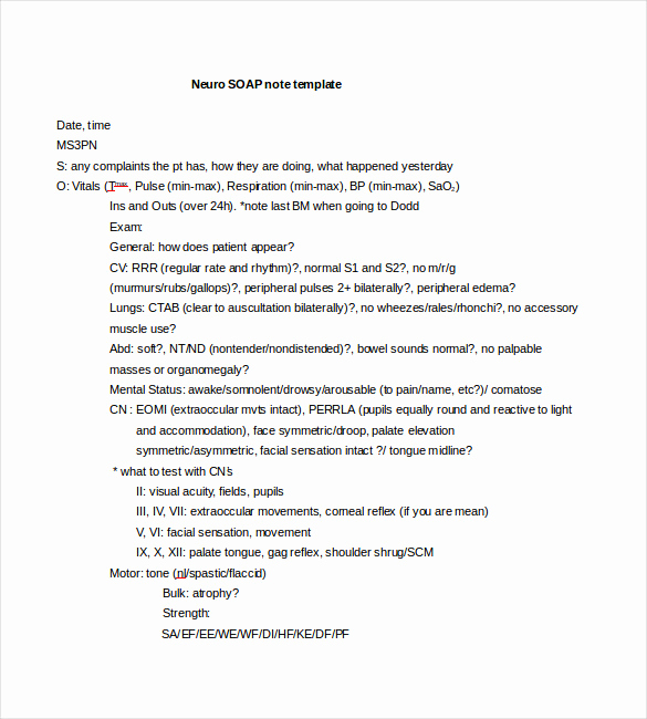 Free soap Note Template Best Of soap Note Template – 9 Free Word Pdf format Download