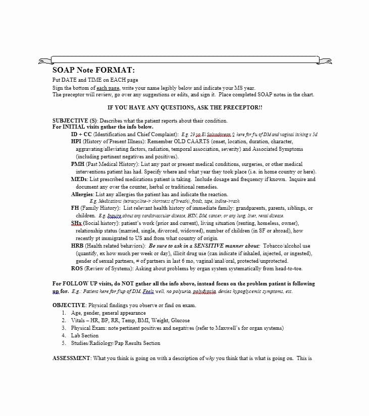 Free soap Note Template Lovely What is A soap Note