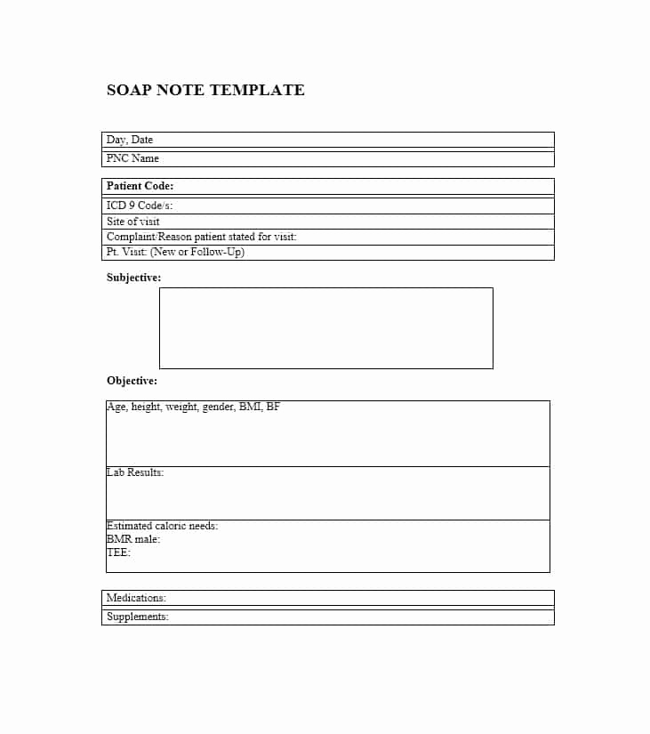 Free soap Note Template Luxury 40 Fantastic soap Note Examples &amp; Templates Templatelab