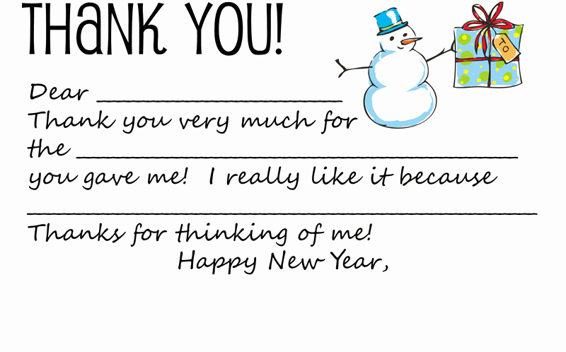 printable holiday thank you note template for kids