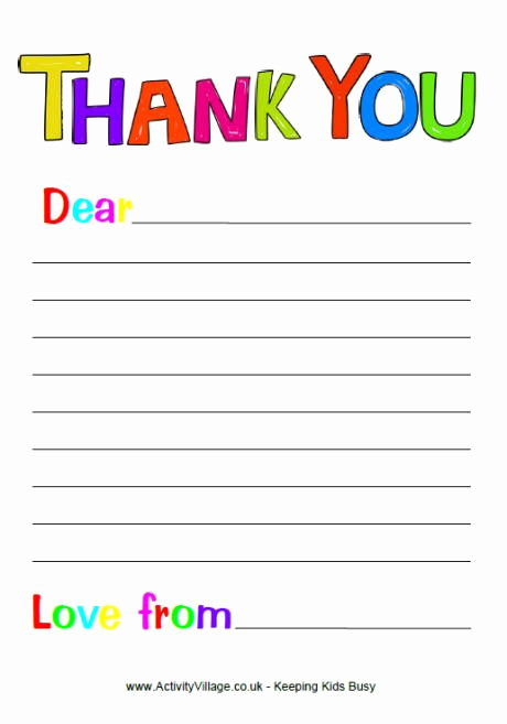 Free Thank You Note Template Fresh Blank Thank You Letter Template