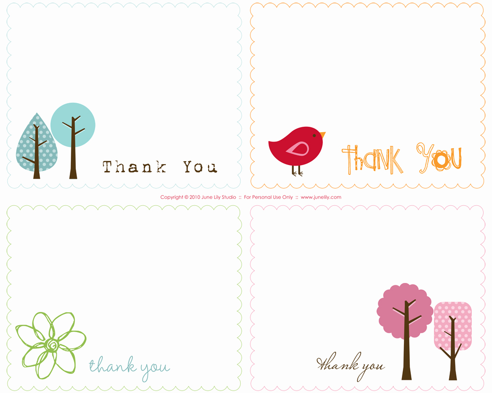 Free Thank You Note Template New Free Printable Thank You Notes June Lily