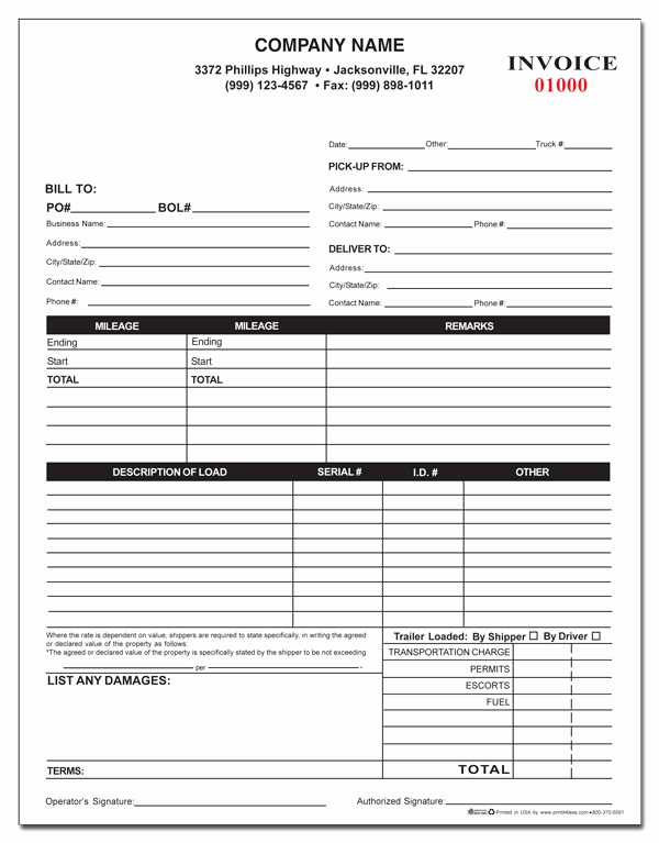 Free towing Invoice Template Beautiful towing form Custom Printing