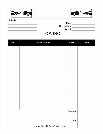 Free towing Invoice Template Best Of towing Receipt