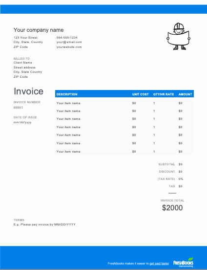 Free Word Invoice Template Best Of Contractor Invoice Template Free Download