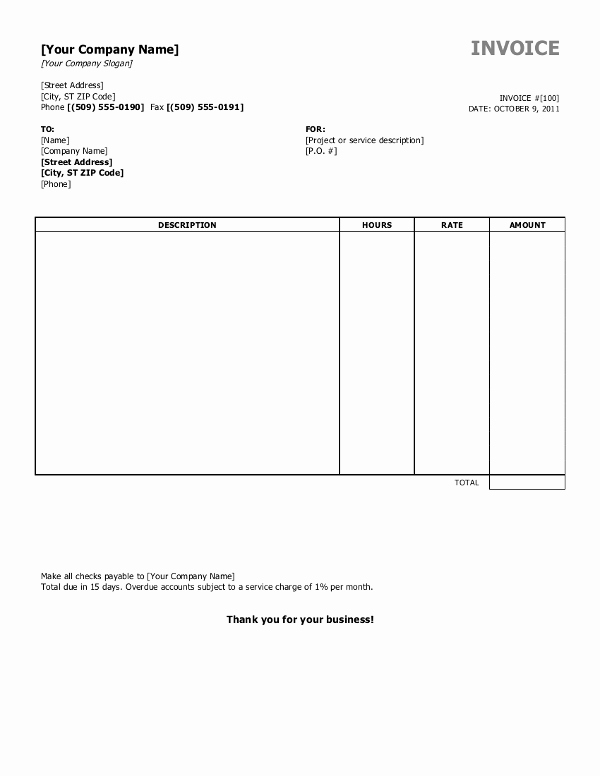 Free Word Invoice Template Best Of Free Invoice Templates for Word Excel Open Fice