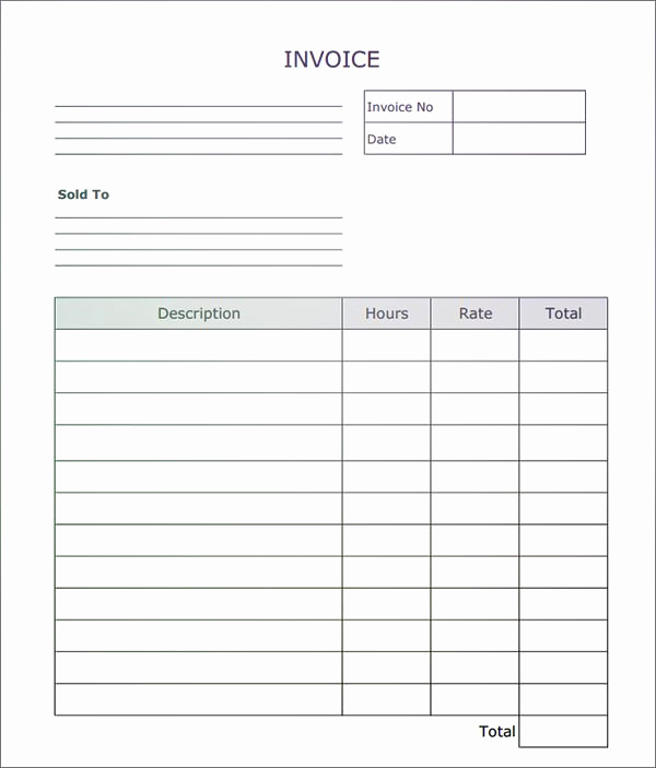 Free Word Invoice Template Elegant Fillable Invoice Blank In Pdf