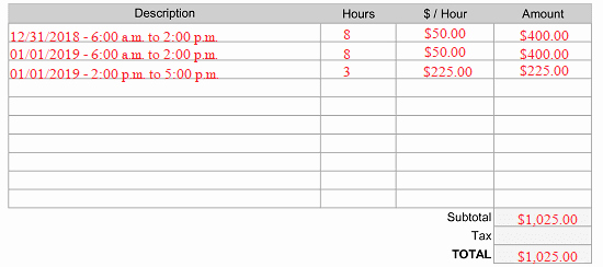 Freelance Hourly Invoice Template Elegant Freelance Hourly $ Hr Invoice Template Lineinvoice