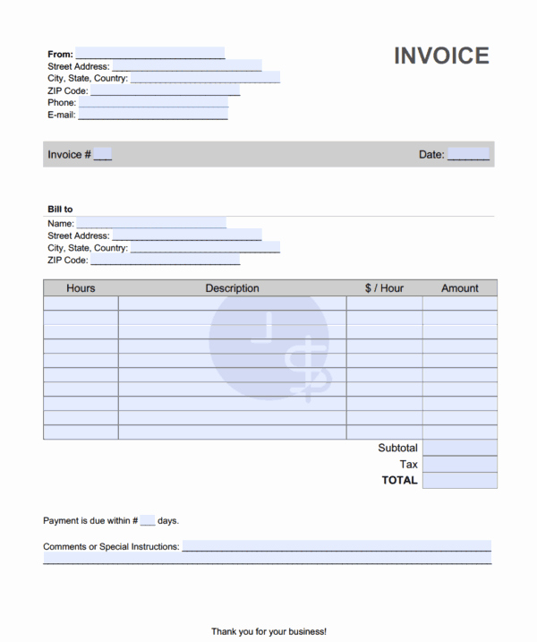 Freelance Hourly Invoice Template Elegant Freelance Hourly $ Hr Invoice Template Lineinvoice