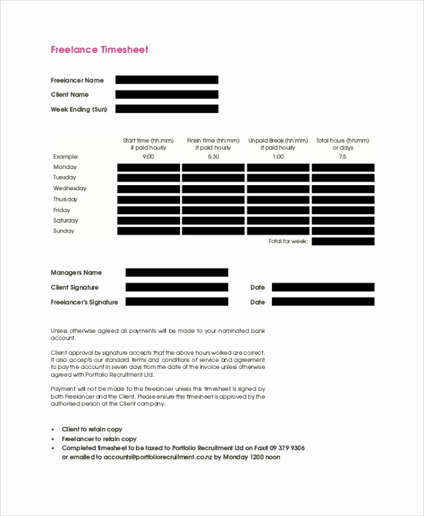 Freelance Hourly Invoice Template Fresh Sample Freelance Invoice 7 Documents In Pdf Word