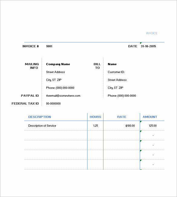 Freelance Hourly Invoice Template Inspirational 5 Hourly Invoice Template with Further Description