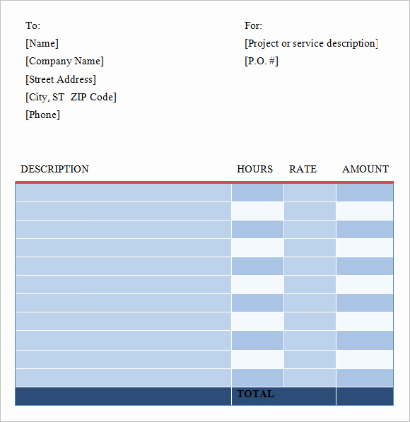 Freelance Hourly Invoice Template Inspirational Free 8 Freelance Invoice Templates In Free Samples