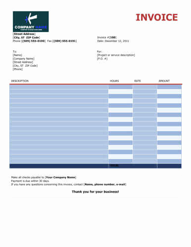 Freelance Hourly Invoice Template Unique 10 Free Freelance Invoice Templates [word Excel]