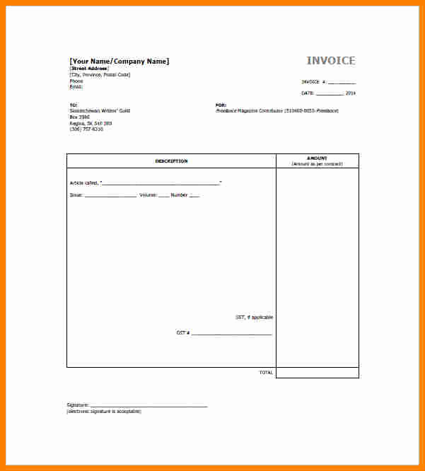 Freelance Writing Invoice Template Lovely 7 Freelance Bill Template