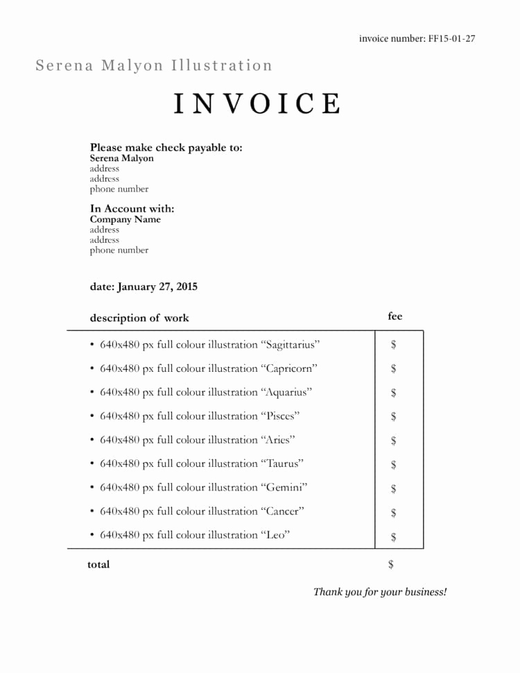 Freelance Writing Invoice Template Luxury Artist Invoice Samples Spreadsheet Templates for Busines