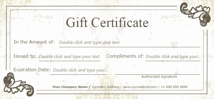 Full Page Gift Certificate Template Awesome Vintage Paper Background Gift Certificate Template