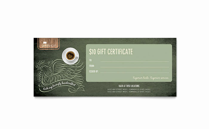Full Page Gift Certificate Template Best Of Coffee Shop Gift Certificate Template Word &amp; Publisher
