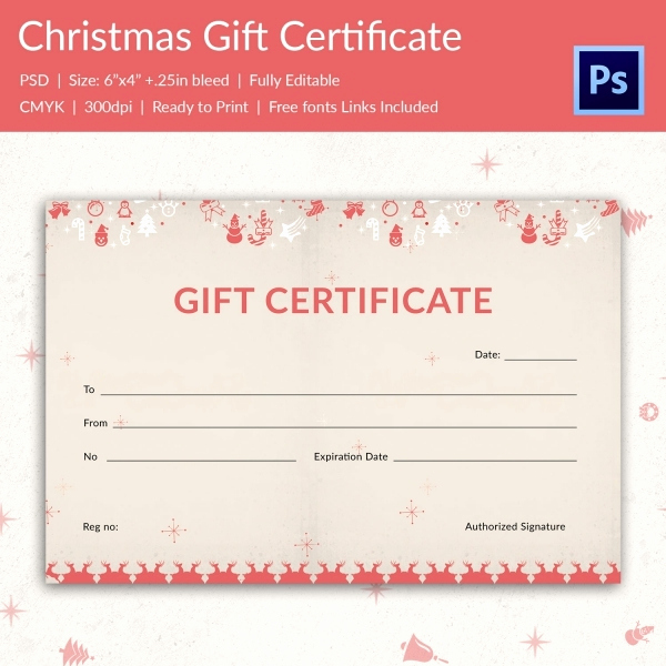 Full Page Gift Certificate Template Inspirational Christmas Gift Certificate Templates 21 Psd format