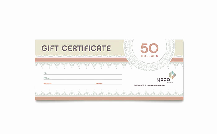Full Page Gift Certificate Template Inspirational Pilates &amp; Yoga Gift Certificate Template Word &amp; Publisher