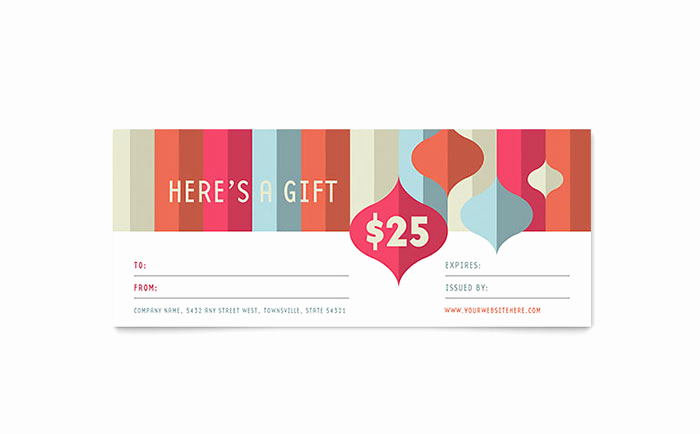 Full Page Gift Certificate Template New Modern ornaments Gift Certificate Template Word &amp; Publisher