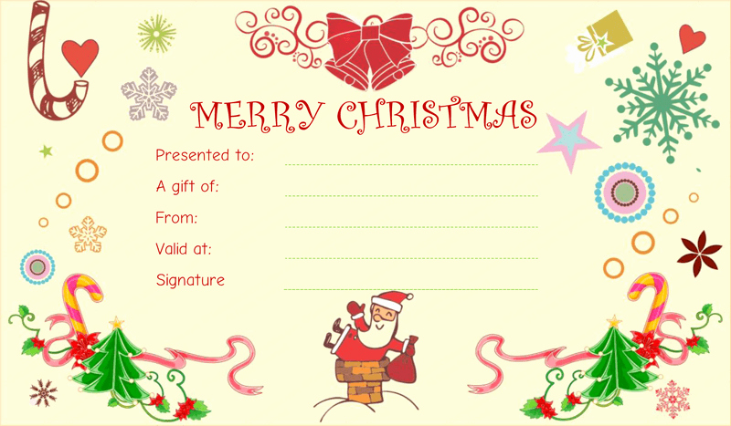 Funny Gift Certificate Template Elegant Christmas Fun Gift Certificate Template