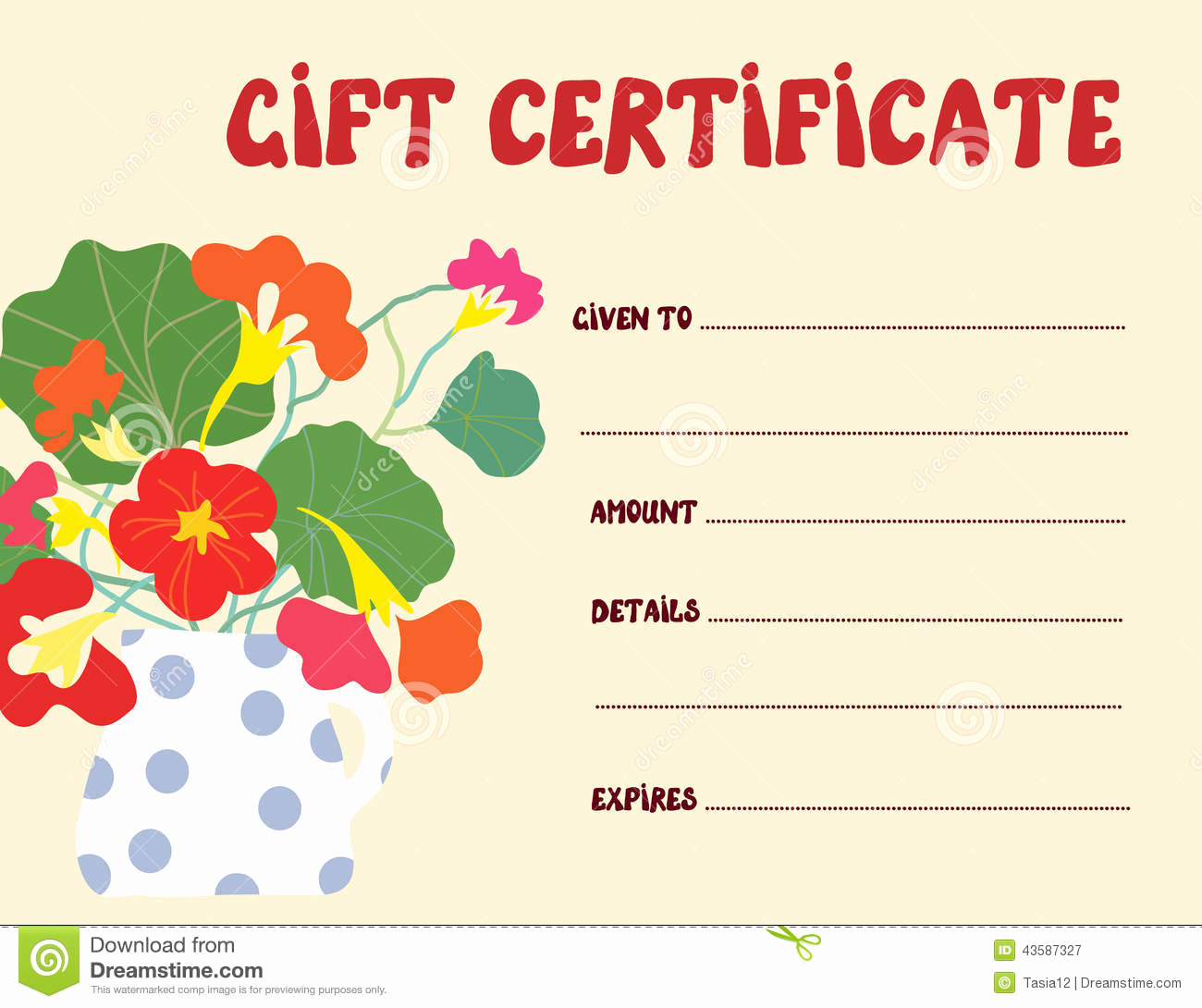 Funny Gift Certificate Template Elegant Gift Certificate Template Funny Design Stock Vector