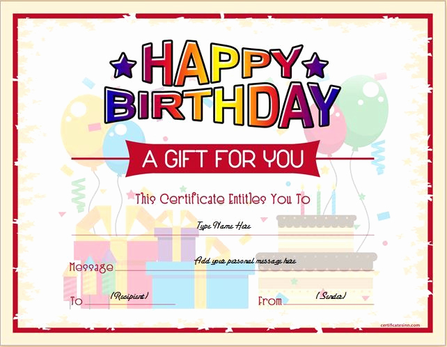 Funny Gift Certificate Template Inspirational Birthday Gift Certificate for Ms Word Download at