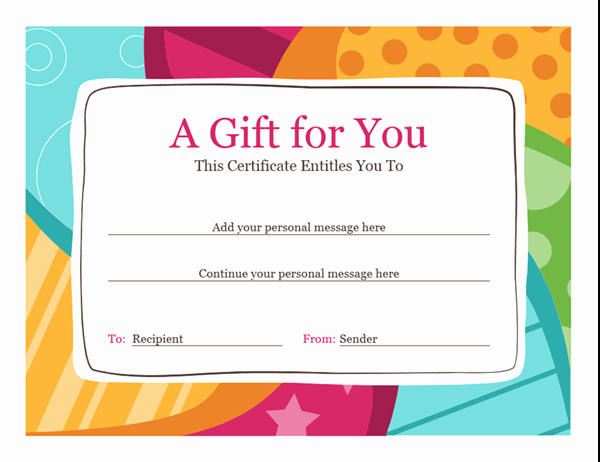 Funny Gift Certificate Template Inspirational Birthday T Certificate Bright Design