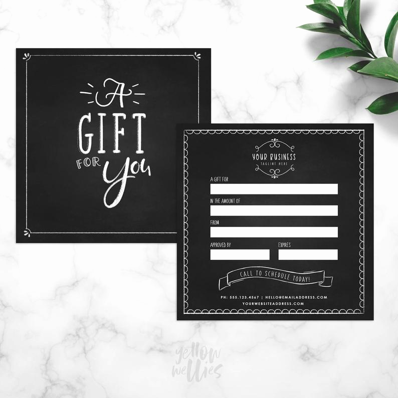 Funny Gift Certificate Template Lovely Chalk Gift Certificate Template Chalk Template Gift Card