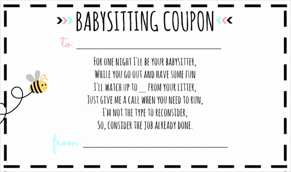 Funny Gift Certificate Template Luxury 13 Babysitting Voucher Templates Psd Ai Indesign