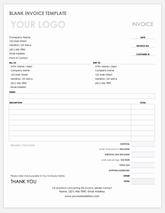 Generic Invoice Template Word Awesome Free Ms Word Invoices Templates