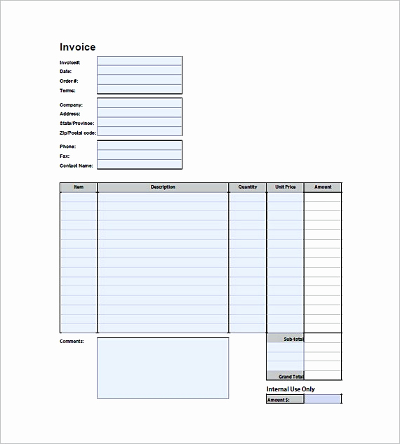 Generic Invoice Template Word Awesome Generic Invoice Template