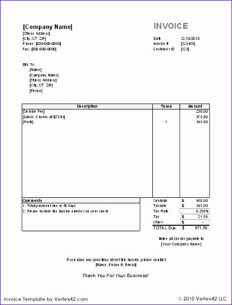 Generic Invoice Template Word Beautiful 12 Excel for Mac Templates Exceltemplates Exceltemplates