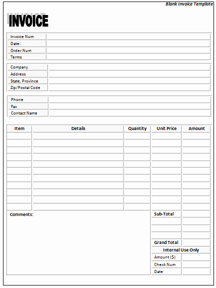 blank invoice template