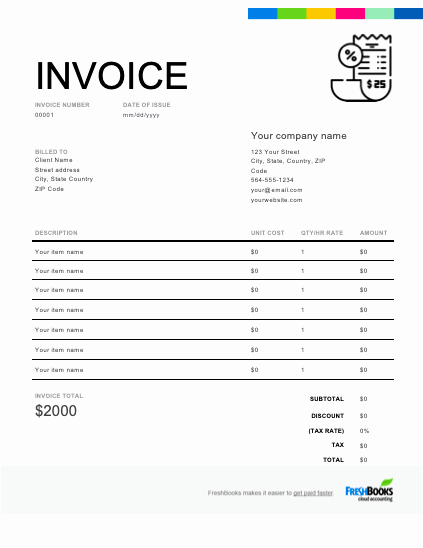 Generic Invoice Template Word Elegant Standard Invoice format Template Free Download